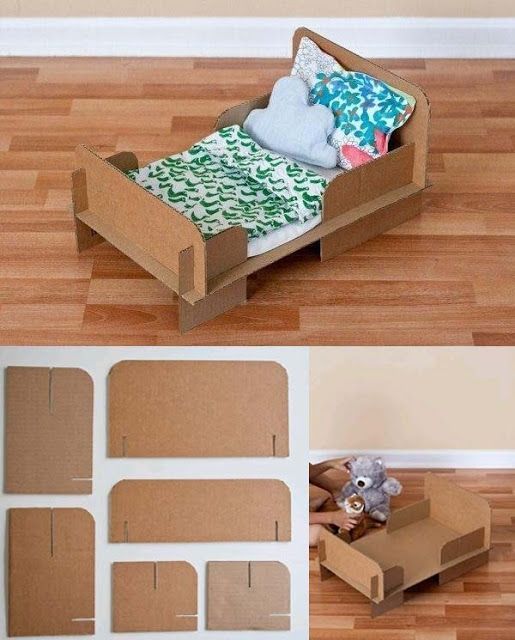Сделать кровать для куклы своими руками из картона