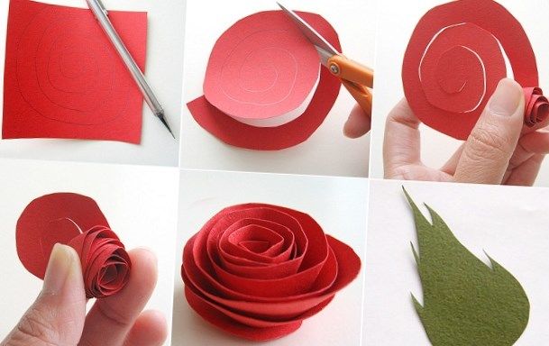 изготовление розы из бумаги
