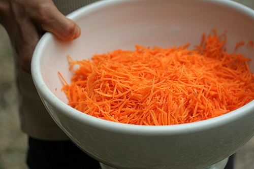 натертая тонко морковка
