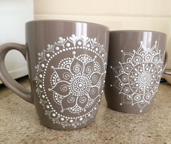 spot painting mugs