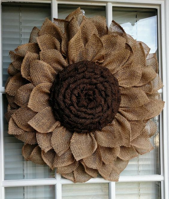 burlap sunflower