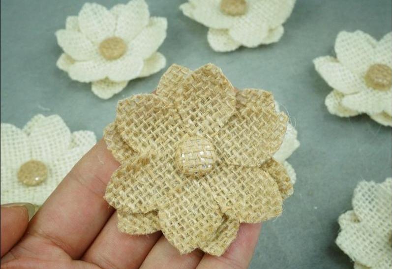 burlap flower