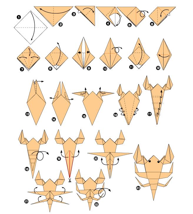 how to make a scorpion out of paper