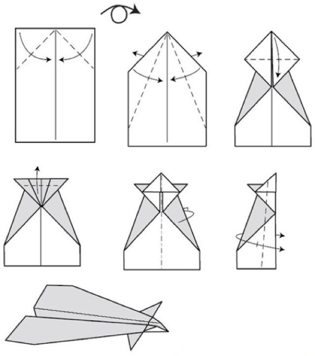 airplane origami diagram