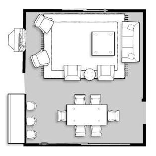 План расстановки мебели в комнате 16 кв м гостиная спальня