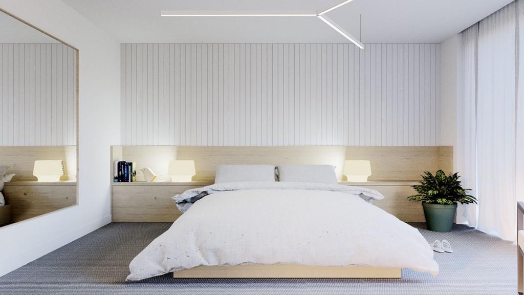 Кровать в минималистичном стиле