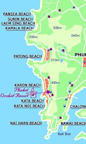 Phuket Orchid Resort на карте пхукета