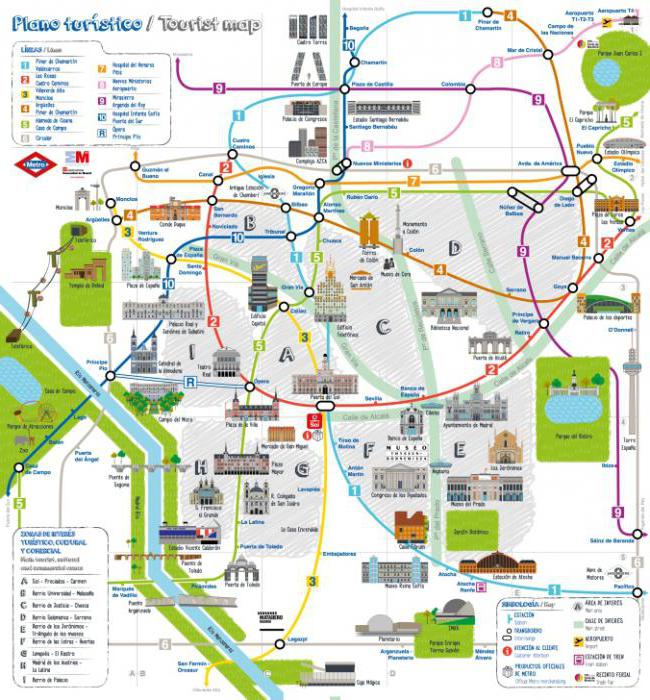 Схема метро мадрида с расчетом времени