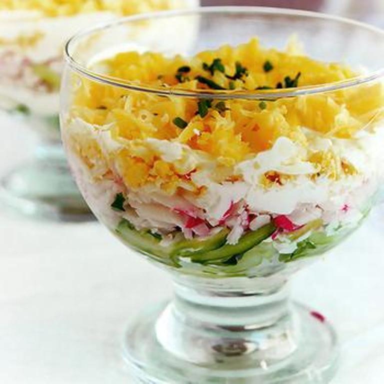 Салат в стакане слоями рецепт с фото