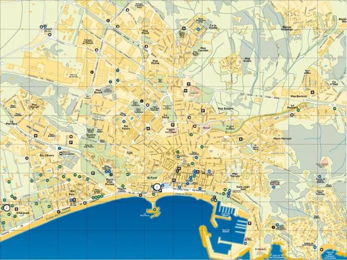 Blanes map with landmarks