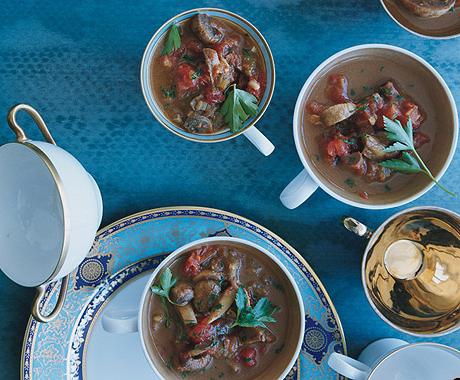 Cooking porcini mushroom soup