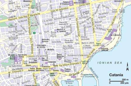 Catania sicily map