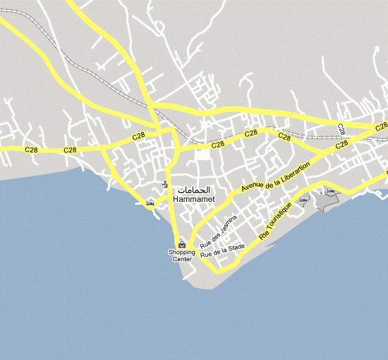 Карта хаммамета с отелями