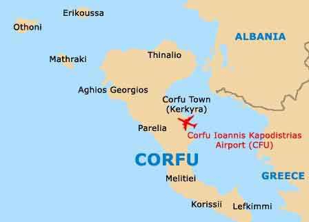 Остров корфу на карте греции