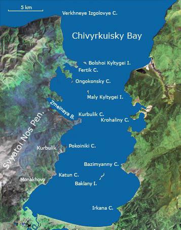 Чивыркуйский залив карта