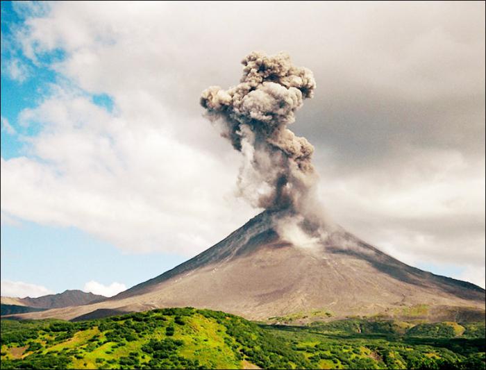 Извержение вулкана на камчатке