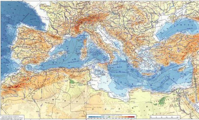Преобладающая глубина Средиземного моря 