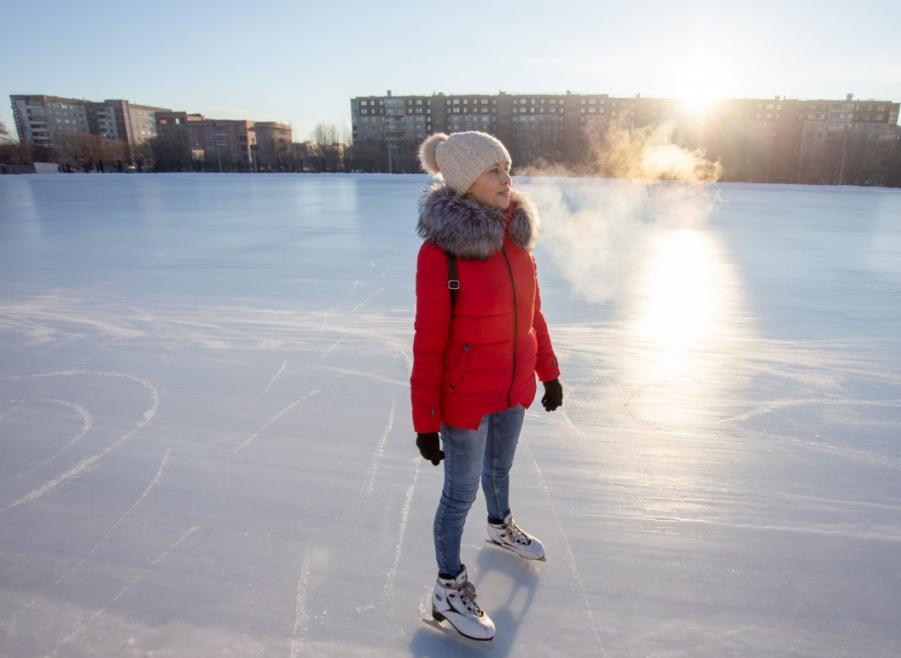 skating rink at the ski base chelyabinsk