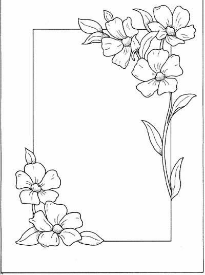 Sketch Flower Border Design Drawing - dehalvesetningersgudinner