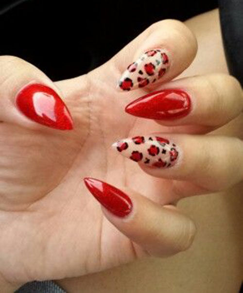 red leopard manicure
