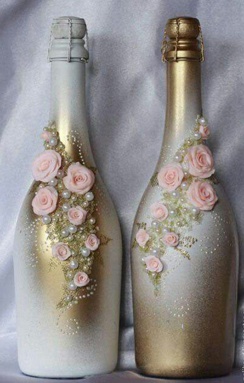 how to decorate a bottle of champagne