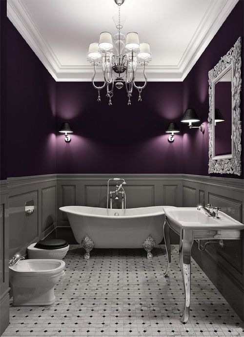 комната в фиолетовых цветах