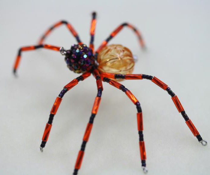 схема плетения паука из бисера