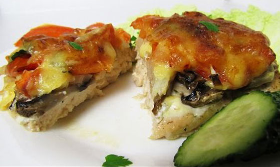 baked chicken with mushrooms