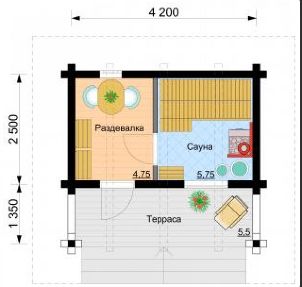 Проект небольшой бани