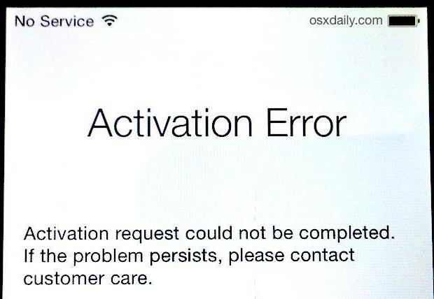 iPhone activation failure