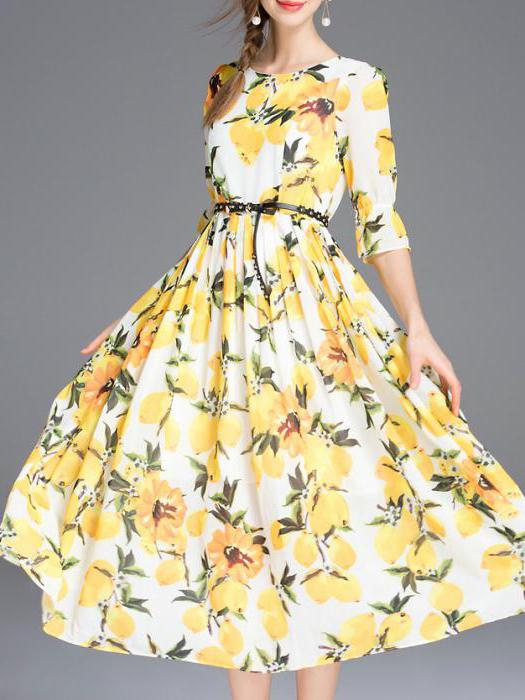 платье с лимонами 