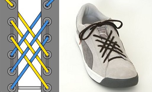 способы завязывания шнурков на ботинках
