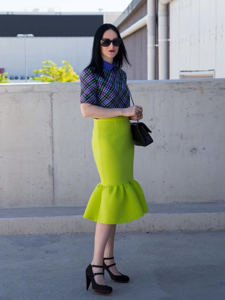 bright green skirt