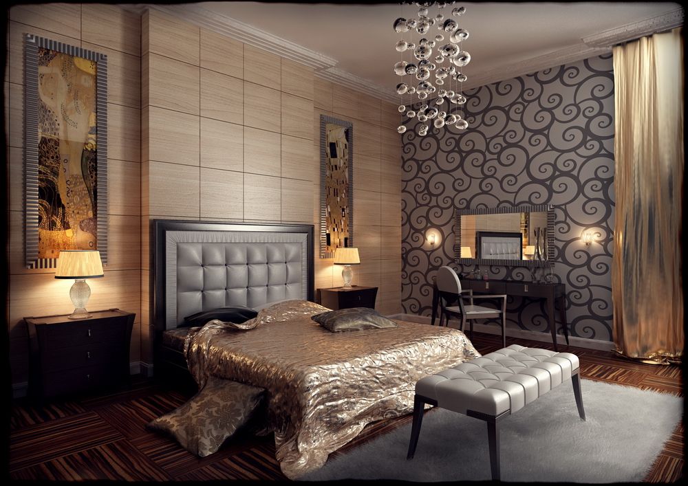 Красивая спальня в стиле арт деко