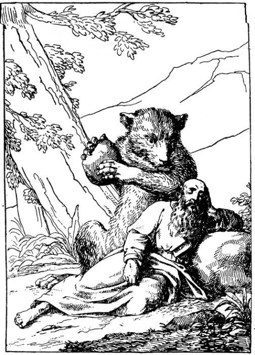 hermit and bear krylov's fable