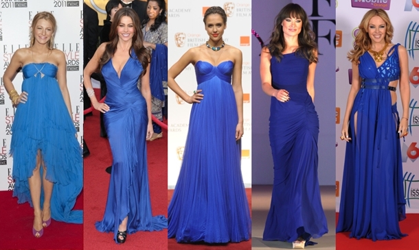 Многообразие синих платьев