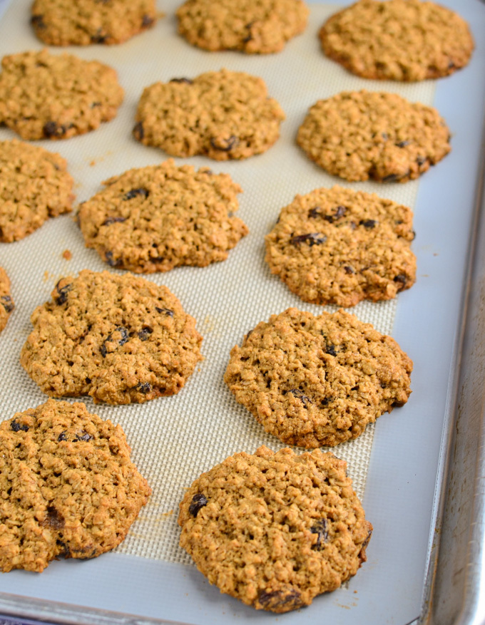 curd-oatmeal cookies with raisins and almonds