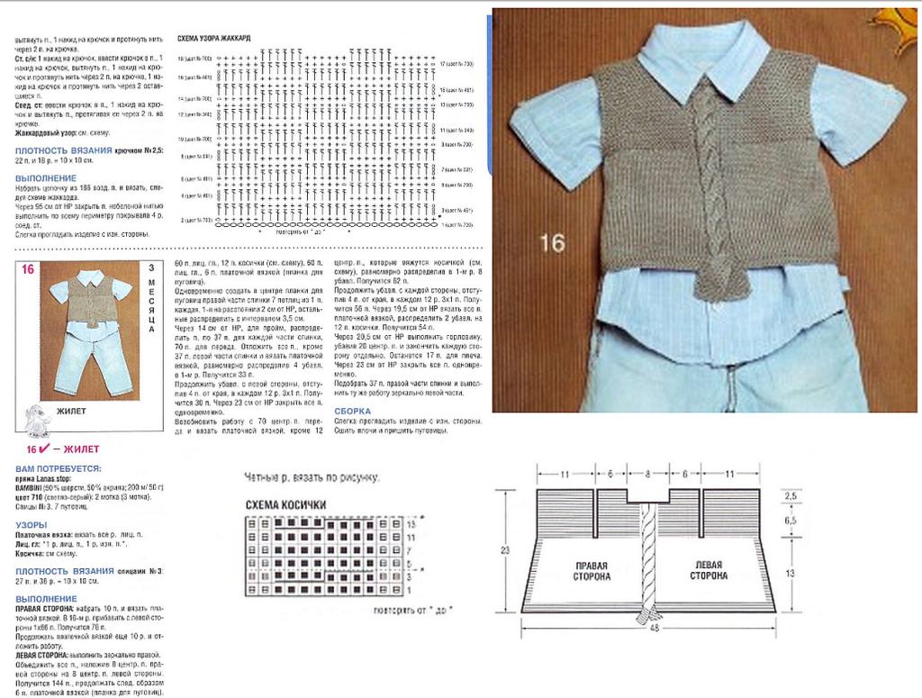 жилетка спицами для малыша
