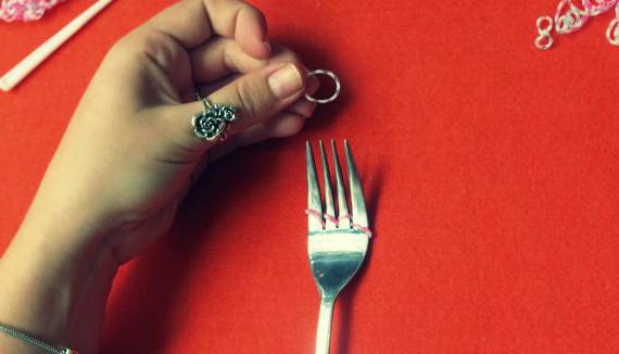 How to weave loom bands on a fork