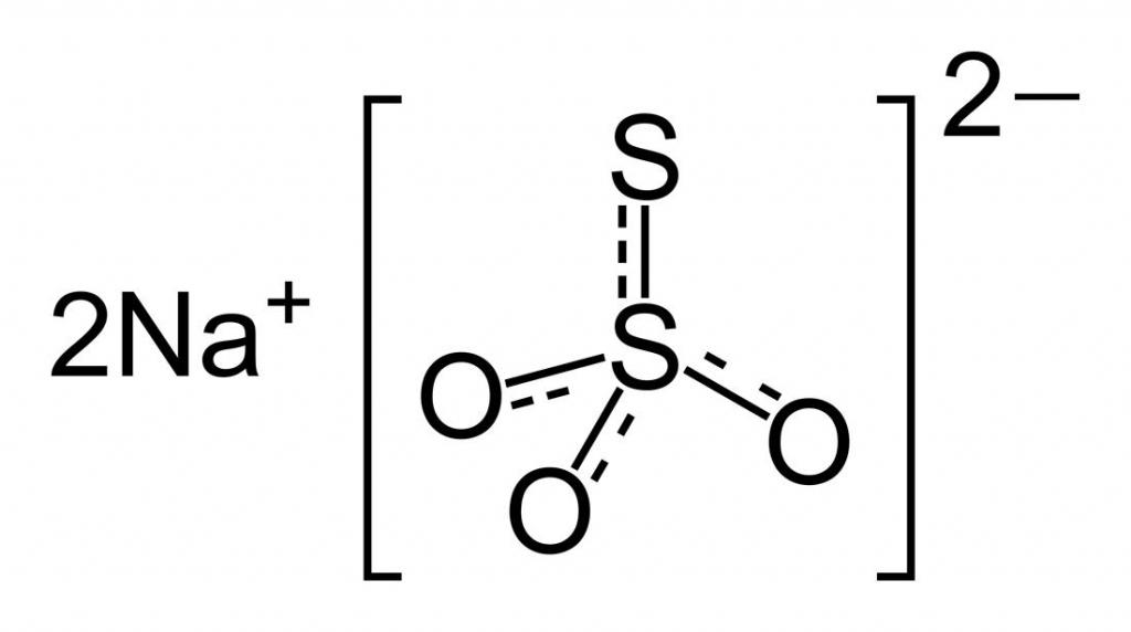 Формула натрия тиосульфата