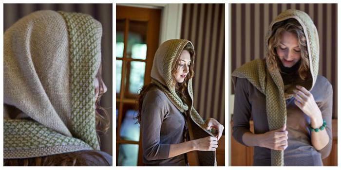 knitted snood hood knitting scheme and description