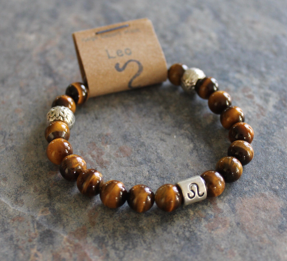 Tiger Eye Charm Bracelet for Leo