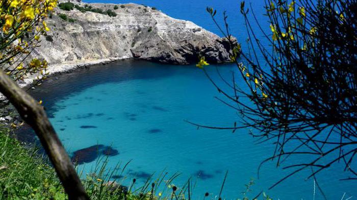 Turquoise lake Crimea Zaprudnoe