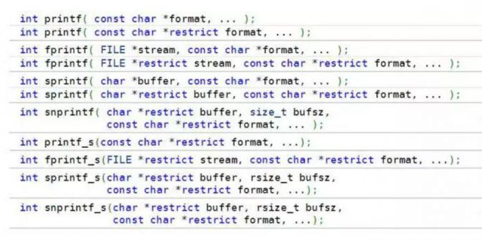 printf c описание