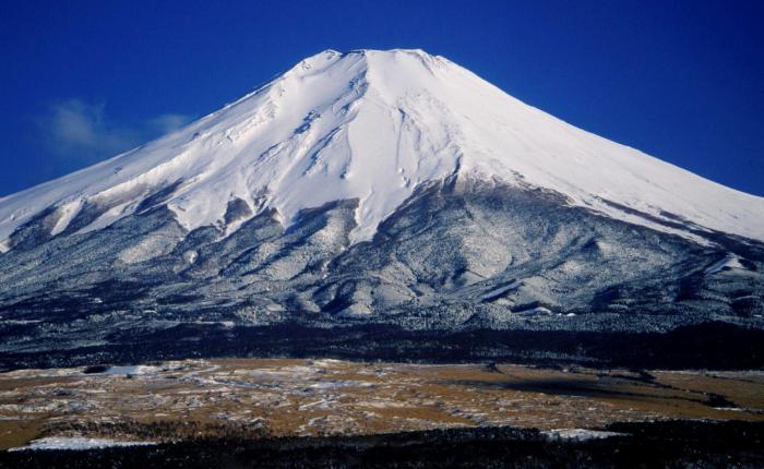 Fuji in Japan in meters