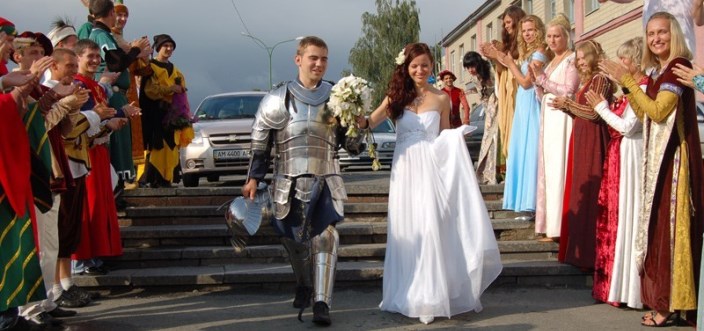 knight and his bride