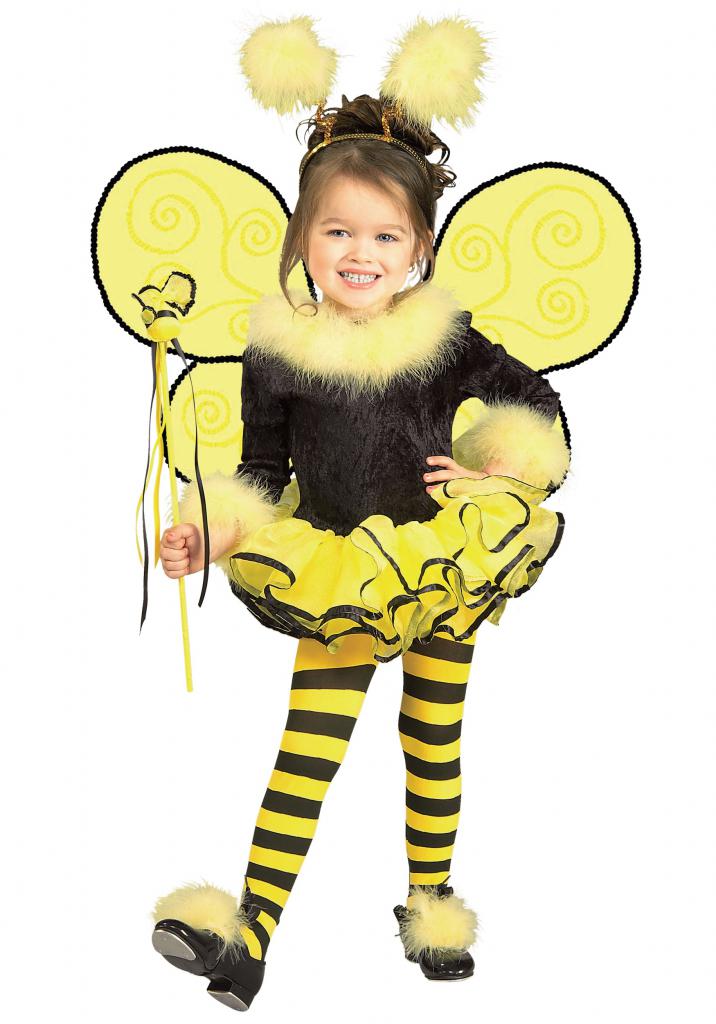 yellow and black bee costume