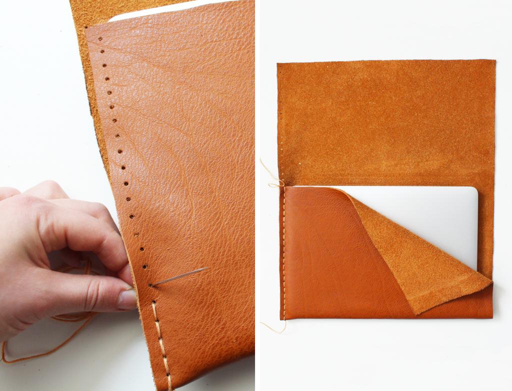 Leather laptop case