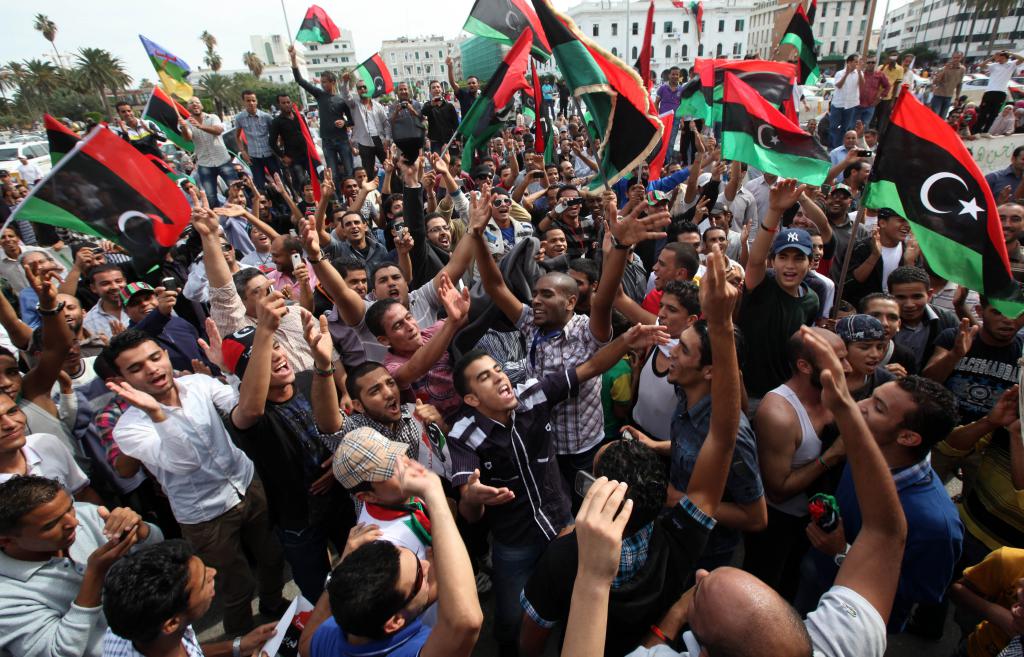 Libyan revolutionaries celebrate victory