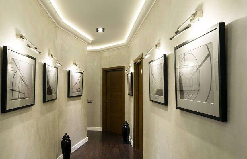 Дизайн потолка в коридоре